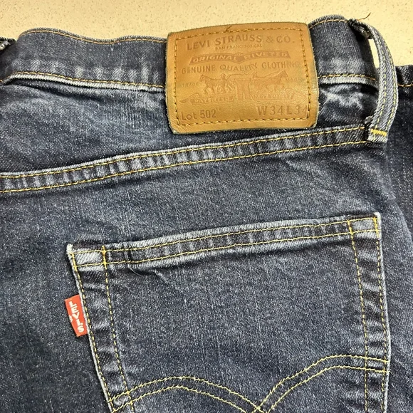 Men's Levi's 502 Taper Fit 34x34 Dark Wash - Stretch - Picture 5 of 14